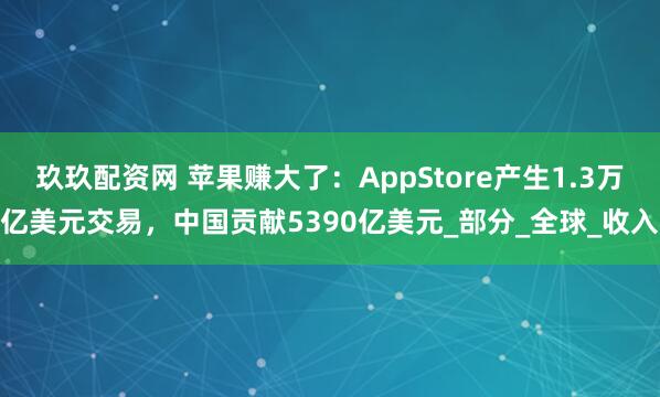玖玖配资网 苹果赚大了：AppStore产生1.3万亿美元交易，中国贡献5390亿美元_部分_全球_收入