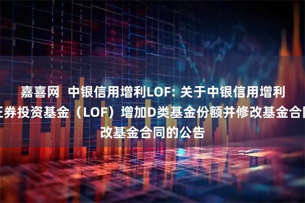 嘉喜网  中银信用增利LOF: 关于中银信用增利债券型证券投资基金（LOF）增加D类基金份额并修改基金合同的公告