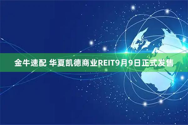 金牛速配 华夏凯德商业REIT9月9日正式发售